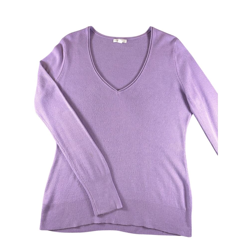 New York & Company Lavender Purple V Neck Sweater Women's XL